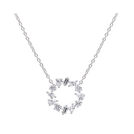 Royal Collection Multi Shape Diamond Circle Pendant Necklace