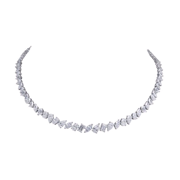Tennis Diamond Multishape Necklace Set | Ouros Jewels