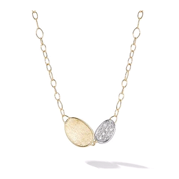 Marco Bicego Lunaria Petite Double Leaf Diamond Necklace