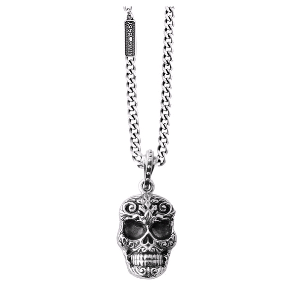 King Baby Carved Skull Necklace