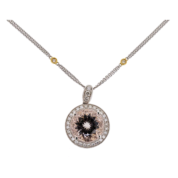 Royal Collection Diamond and Morganite Pendant