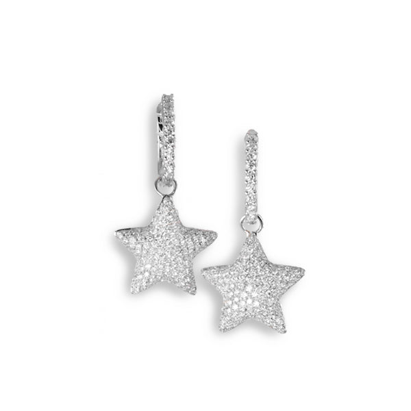 Pave Diamond Star Earrings