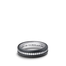 Load image into Gallery viewer, Streamline Narrow Band Ring with Diamonds and Black Titanium
