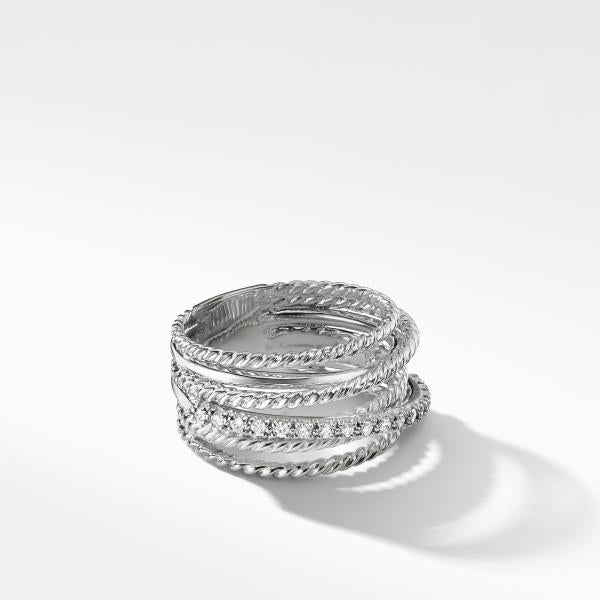 The Crossover Collection Wide Ring with Diamonds