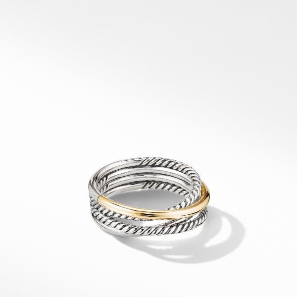 Crossover Narrow Ring with 18K Yellow Gold