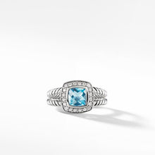 Load image into Gallery viewer, Petite Albion Ring with Blue Topaz and Diamonds
