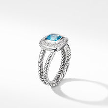 Load image into Gallery viewer, Petite Albion Ring with Blue Topaz and Diamonds
