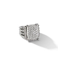 Wheaton Ring in Sterling Silver with Pave Diamonds