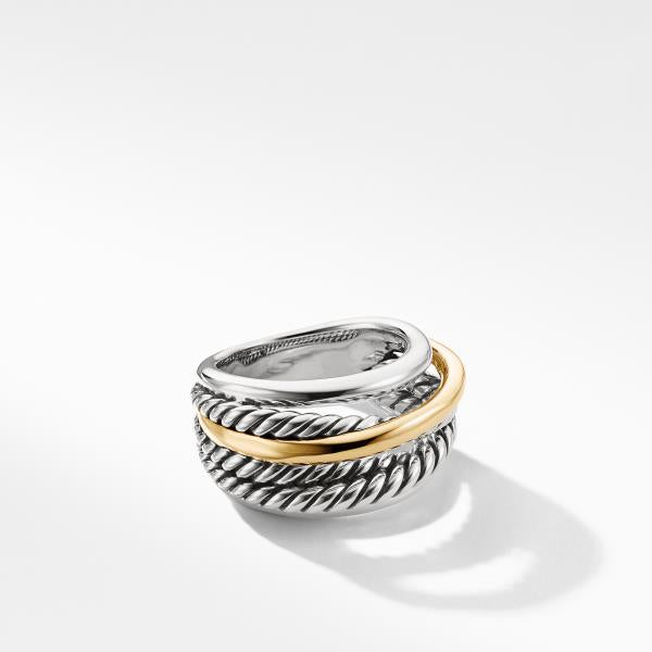 Crossover Narrow Ring with Gold