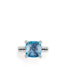 Load image into Gallery viewer, Chatelaine Ring with Blue Topaz and Diamonds, 11mm
