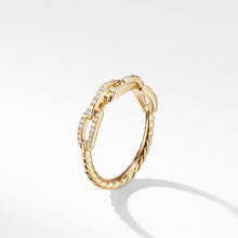 Load image into Gallery viewer, Stax Single Row Pave Chain Link Ring with Diamonds in 18K Gold, 4.5mm
