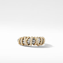 Load image into Gallery viewer, Helena Ring in Sterling Silver with 18K Yellow Gold and Pave Diamonds
