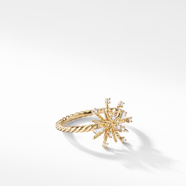 Supernova Ring with Diamonds in 18K Gold, 14mm