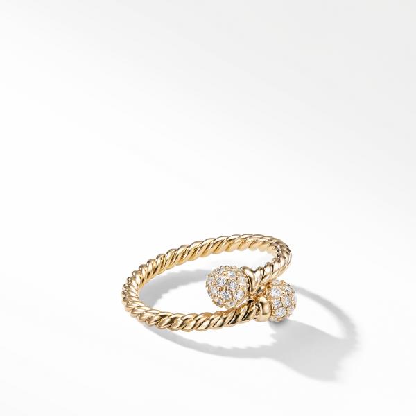 Solari Bypass Ring with Diamonds in 18K Gold