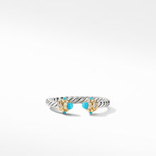 Load image into Gallery viewer, Renaissance Ring with Turquoise,14K Yellow Gold and Diamonds
