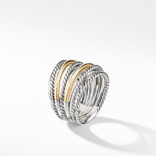 Load image into Gallery viewer, Crossover Wide Ring with 18K Yellow Gold
