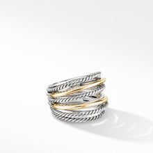 Load image into Gallery viewer, Crossover Wide Ring with 18K Yellow Gold
