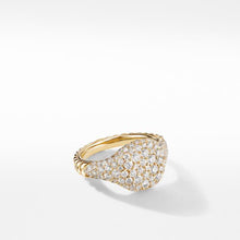Load image into Gallery viewer, Mini Chevron Pinky Ring in 18K Yellow Gold with Pave Diamonds
