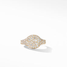 Load image into Gallery viewer, Mini Chevron Pinky Ring in 18K Yellow Gold with Pave Diamonds
