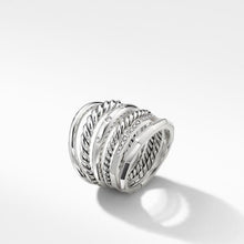Load image into Gallery viewer, Stax Wide Ring with Diamonds
