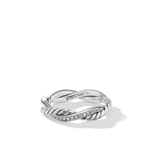 Load image into Gallery viewer, Petite Infinity Band Ring in Sterling Silver with Pave Diamonds

