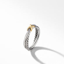 Load image into Gallery viewer, Petite X Ring with 18K Yellow Gold
