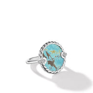 DY Elements Ring in Sterling Silver with Turquoise and Pave Diamonds