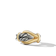 Load image into Gallery viewer, 13mm Thoroughbred Loop Ring Silver/18K Yellow Gold
