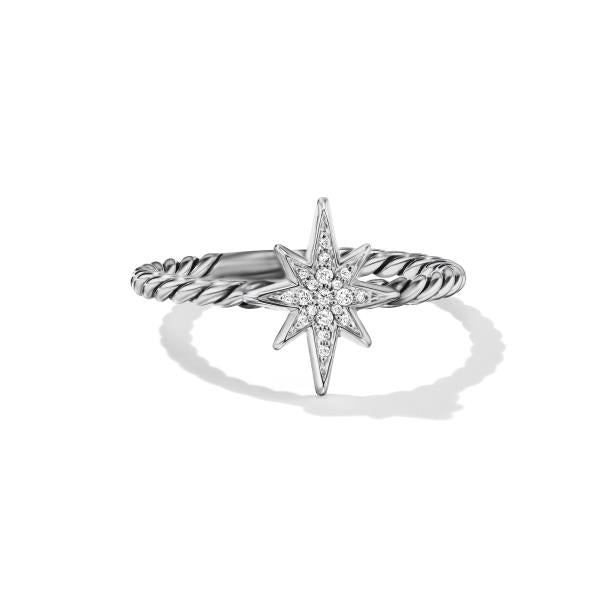 Cable Collectibles North Star Stack Ring with Pave Diamonds