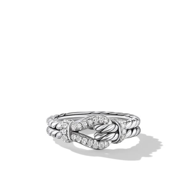 Throughbred Loop Ring with Pave Diamonds