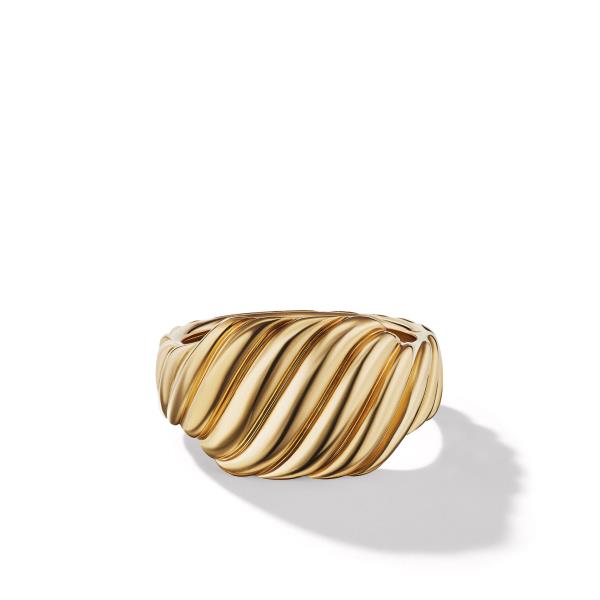 Sculpted Cable Contour Ring in 18K Yellow Gold