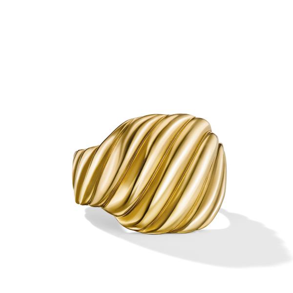 Sculpted Cable Contour Ring in 18K Yellow Gold