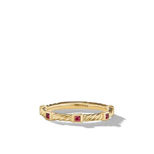 Load image into Gallery viewer, Cable Collectibles Stack Ring in 18K Yellow Gold with Rubies
