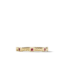 Load image into Gallery viewer, Cable Collectibles Stack Ring in 18K Yellow Gold with Rubies
