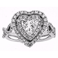 Royal Collection Diamond Heart Halo Ring
