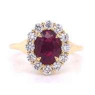 Martin Flyer Halo Diamond & Ruby Ring