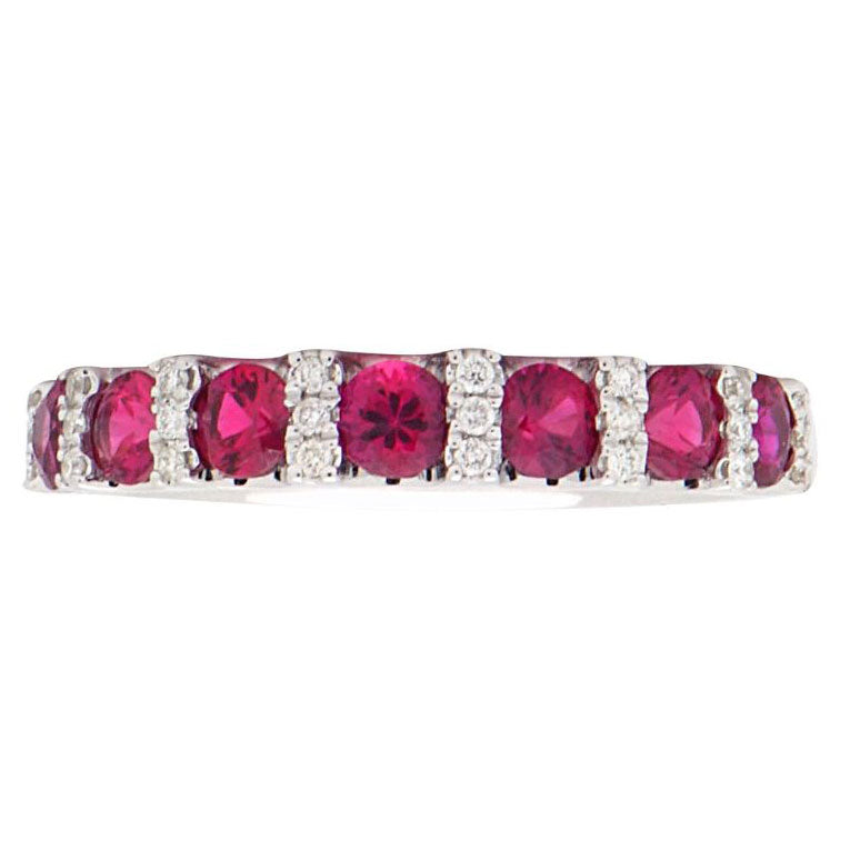 Royal Collection Diamond & Ruby Bar Ring