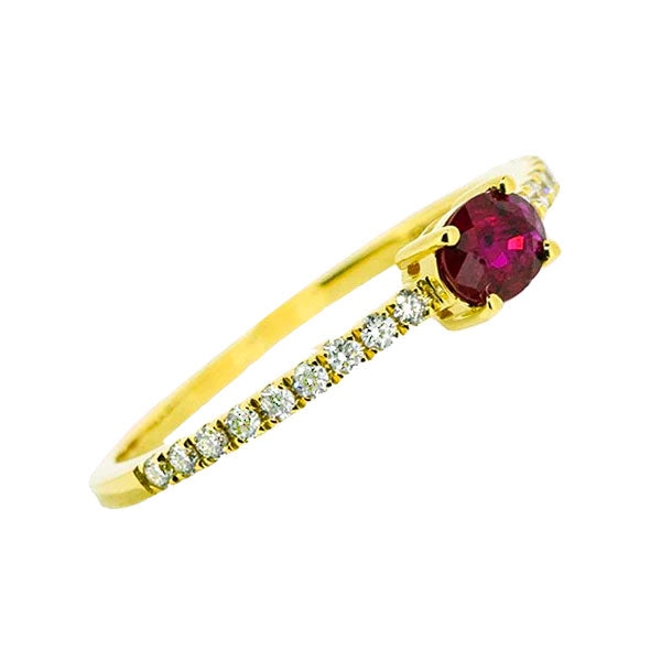 Royal Collection Diamond & Ruby Stacking Ring
