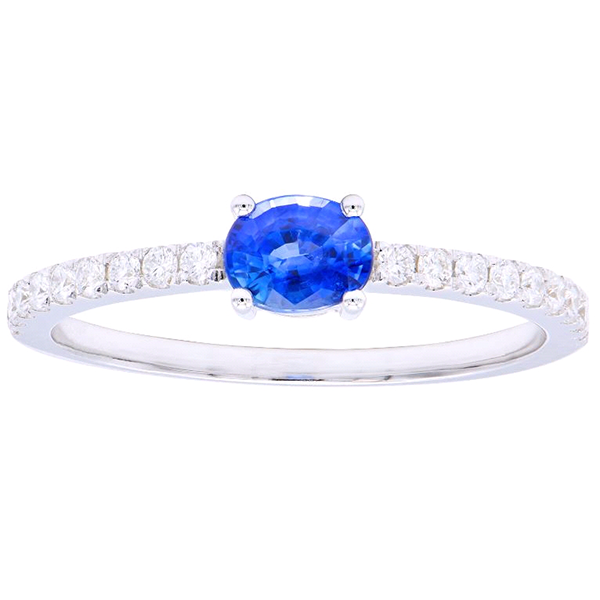 Royal Collection Diamond & Sapphire Stacking Ring