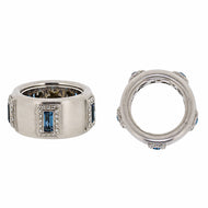 Royal Collection Blue Topaz Diamond Band