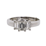 Royal Collection Emerald Cut Diamond Ring