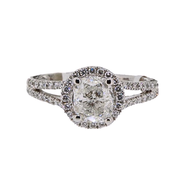 Royal Collection Diamond Cushion Engagement Ring