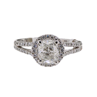 Royal Collection Diamond Cushion Engagement Ring