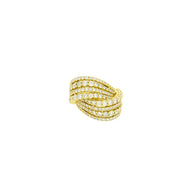 Royal Collection 4 Row Multi Diamond Crossover Ring