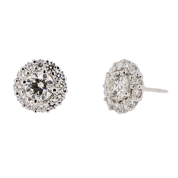 Royal Collection Solitaire Halo Earrings