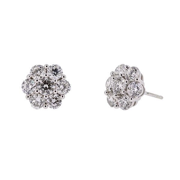 Royal Collection Diamond Flower Stud Earrings