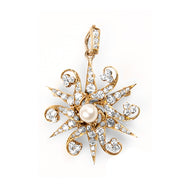 Royal Estate Pearl and Diamond Starburst Pendant