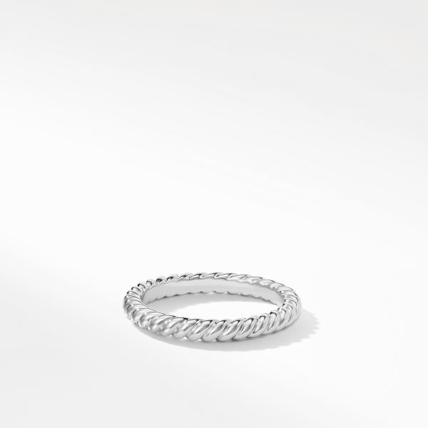 DY Unity Cable Wedding Band in Platinum, 2.45mm