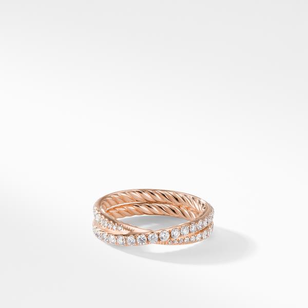 Crossover Diamond Eternity Band in 18k Rose Gold