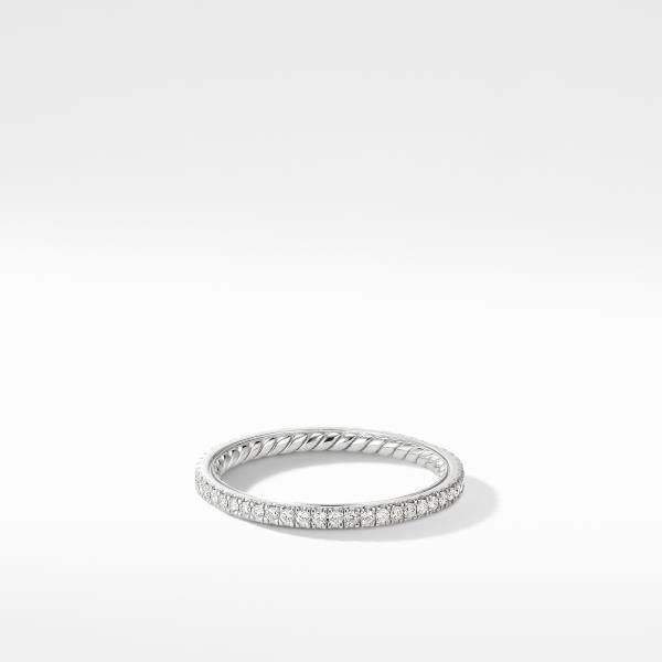 DY Eden Single Row Wedding Band with Diamonds in Platinum, 1.55mm